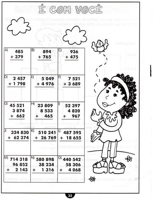 atividades de matematica adição 4 ano