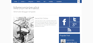 MetroMinimalist Blogger Template is a Minimalist facebook style blogger template