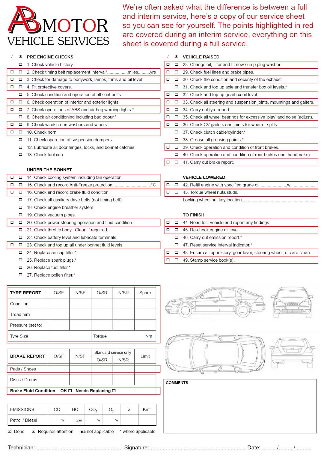 What's the difference between a full and interim car service? AB