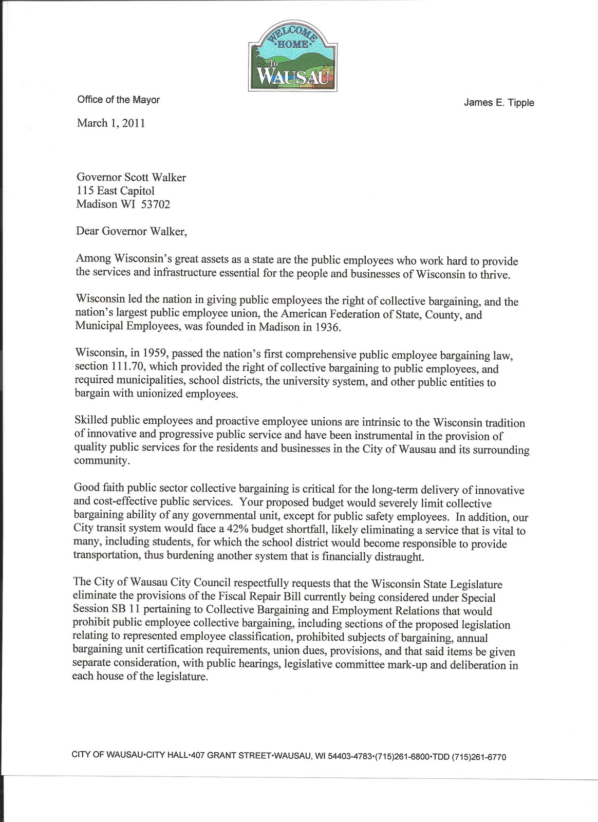 political wausau political cover letter