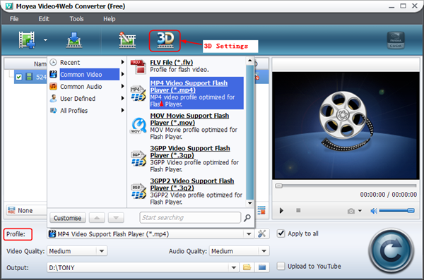 Set the output file Set the output file