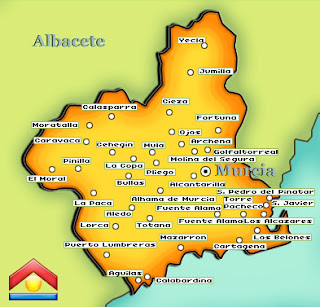 VISITA MURCIA mapa de la Región de Murcia