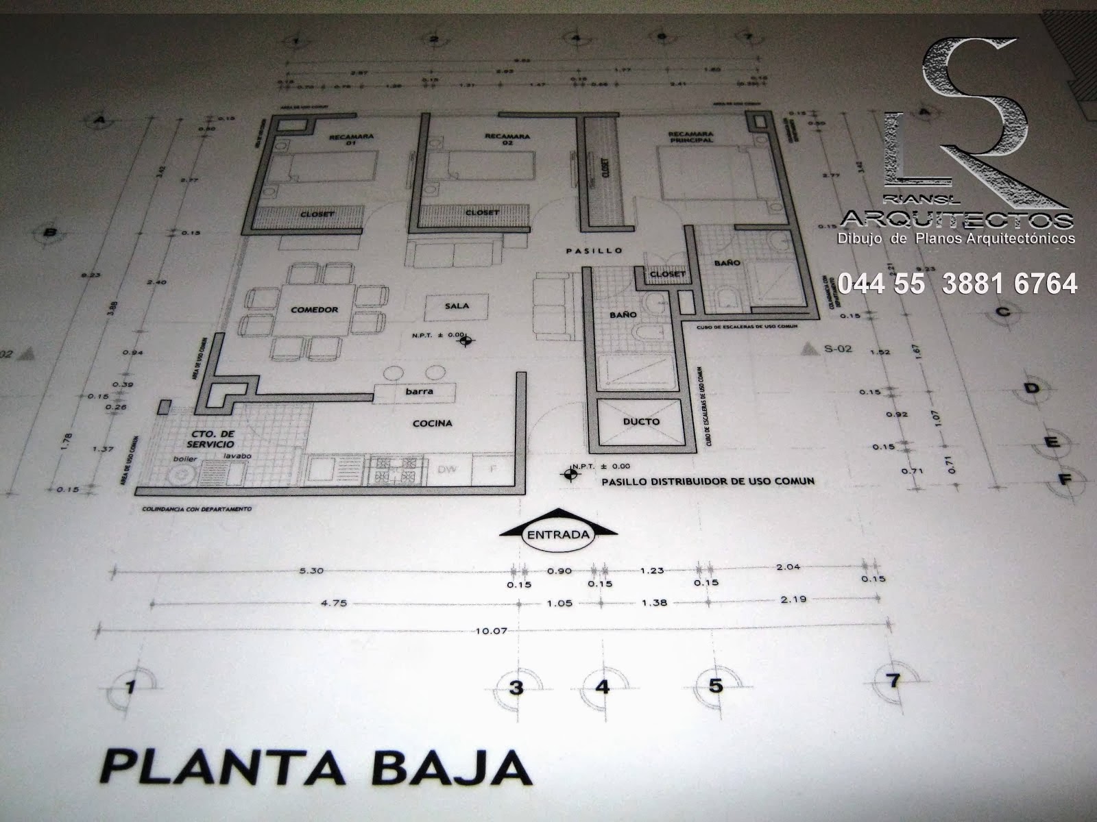Precio de dibujo de planos arquitectónicos en AutoCAD de casa habitación