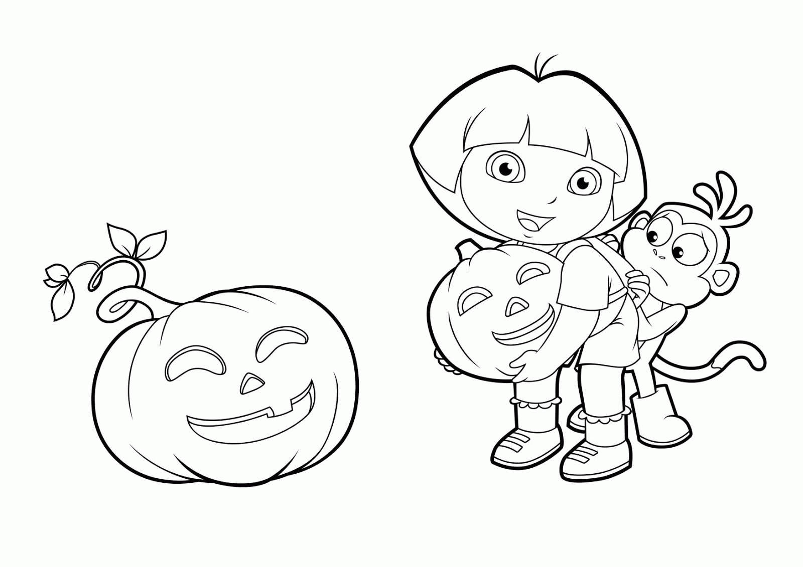 Dora And Boots Coloring Page Free wallpaper