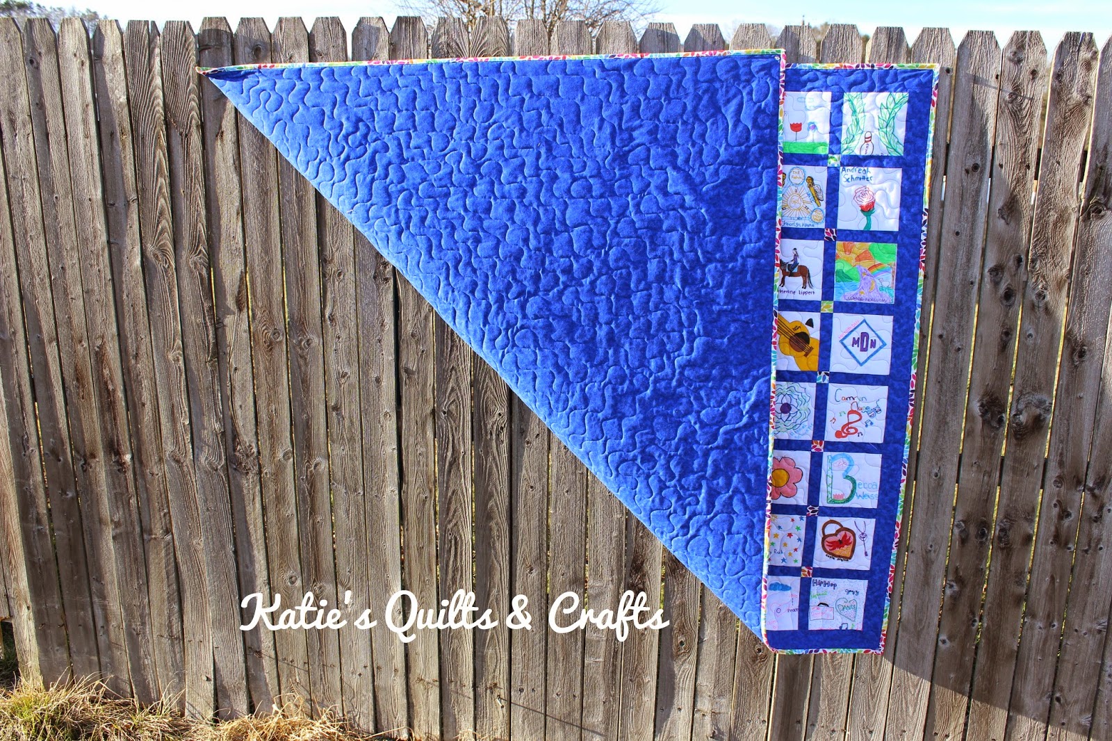 Katie's Quilts and Crafts Finished Graduation Memory Quilt