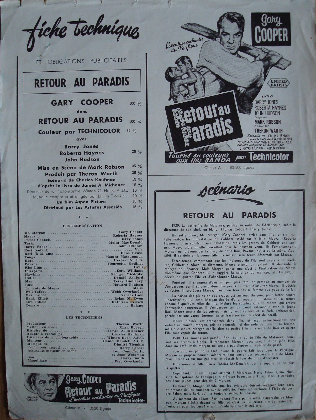 Press Book de "Retour au paradis" (1953) Press+book+retour+paradis