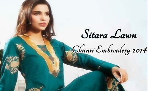 Sitara Summer Dresses 2014 Sitara Chunri Embroidery 2014