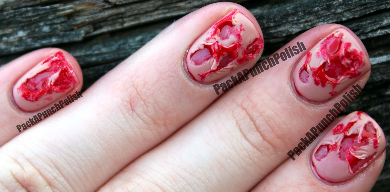 PackAPunchPolish Bloody Ripped Flesh Halloween Nail Art