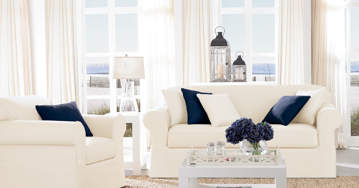 Sure Fit Slipcovers Bring A Beach / Cottage Coastal Style Home!