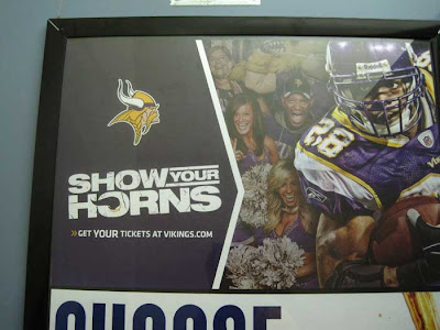 Vikings ad for season ticket sales with headline SHOW YOUR HORNS