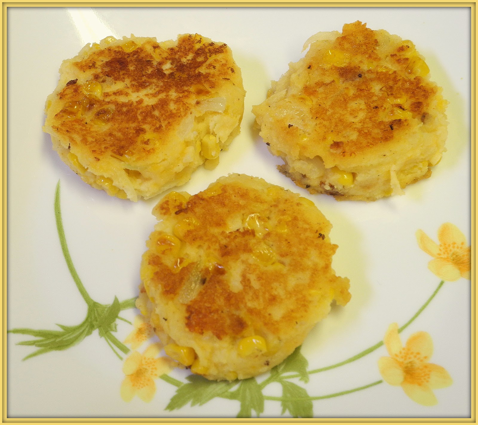 Loaded Cheddar Corn Potato Patties