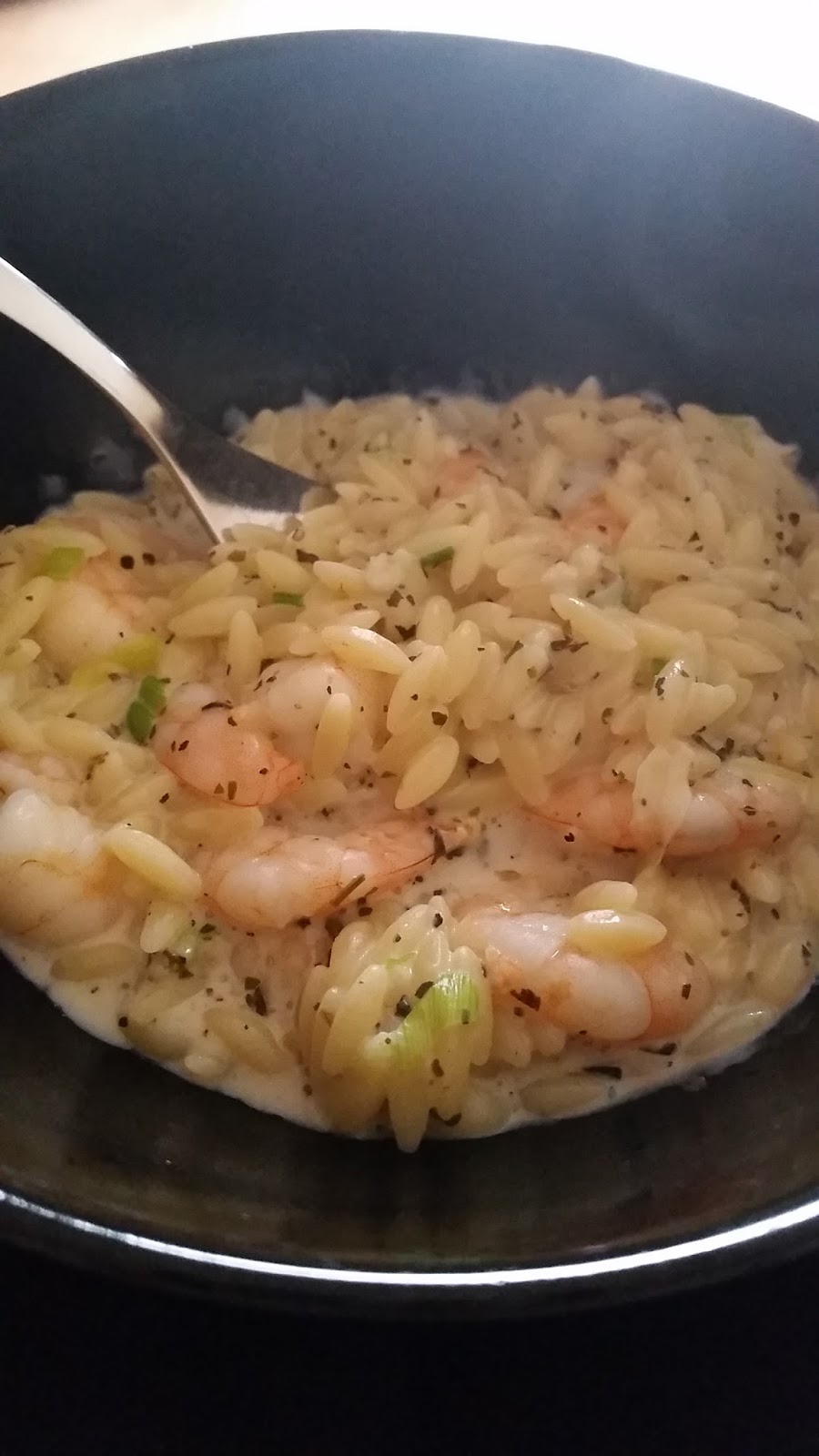 Recipes Creamy Orzo with King Prawns 8 ProPoints, Serves 1
