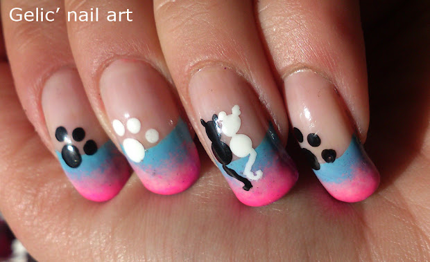 gelic' nail art cats in love funky