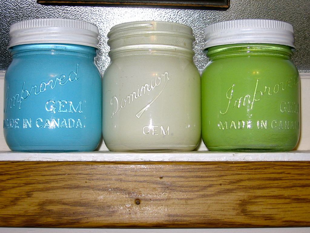 Little Katie on the Prairie Spray Painted Mason Jars