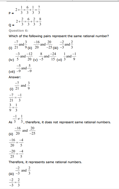 NCERT Text Book Solutions NCERT Solutions For Class 7th Maths Chapter 9 Rational Numbers 