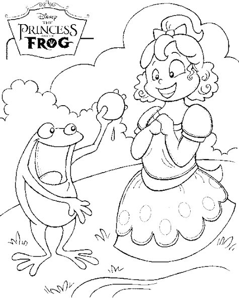 Princess and Frog Coloring Pages