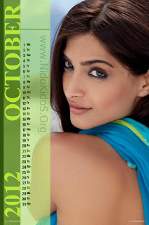 Sonam Kapoor Desktop Calendar 2012