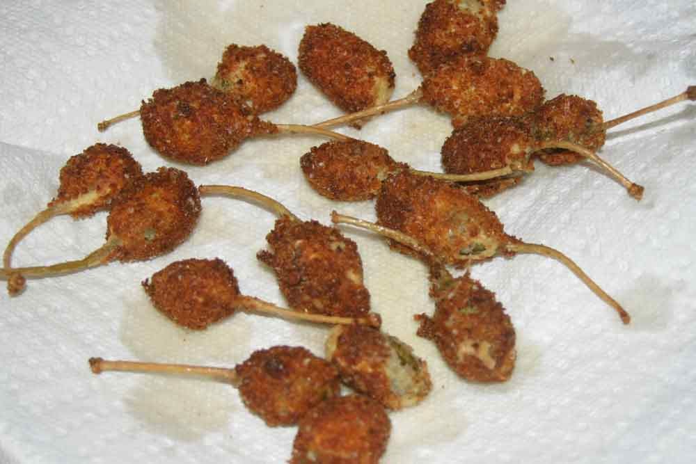 An Eat'n Man Fried Caper Berries