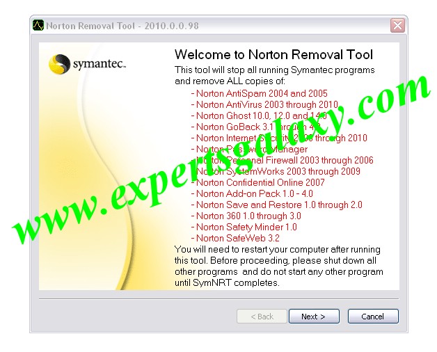 Norton Antivirus Removal Tool