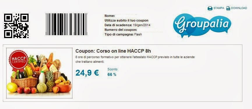 Groupalia coupon non utilizzato