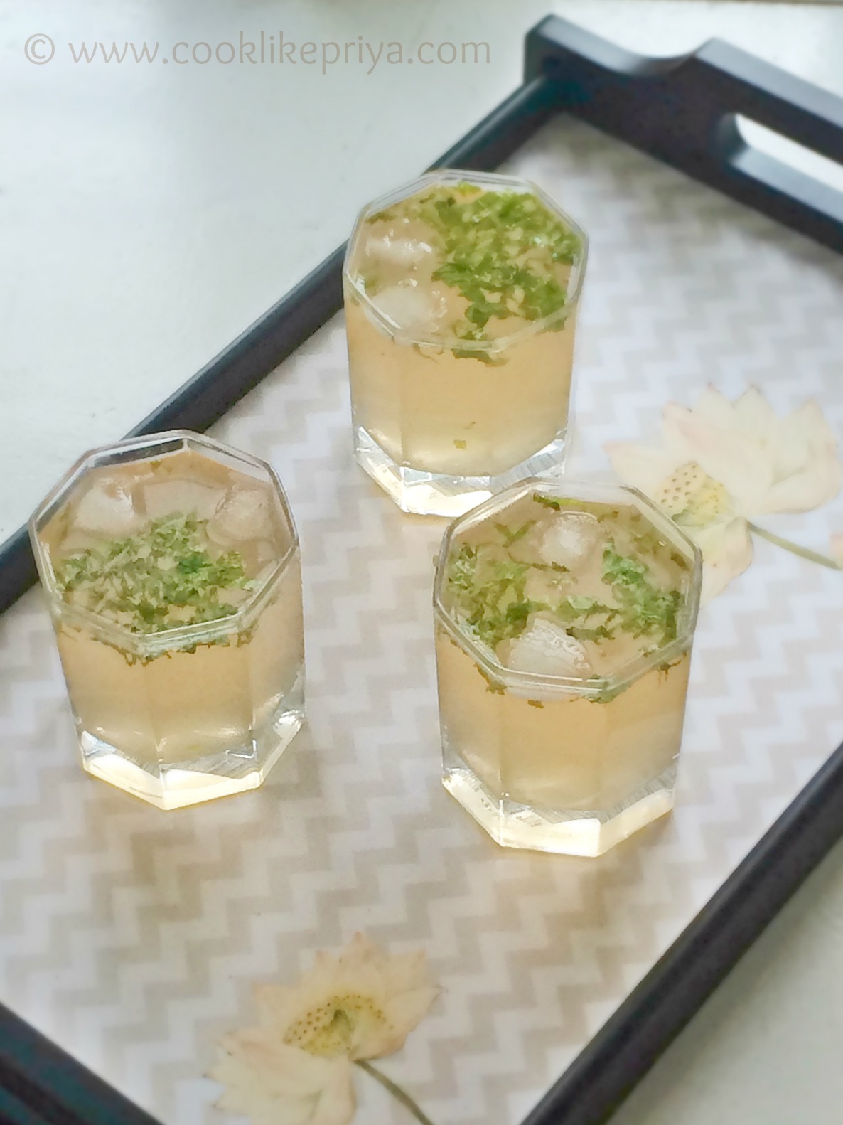 Cook like Priya Iced Lychee Green Tea Flavoured Green Tea Recipe