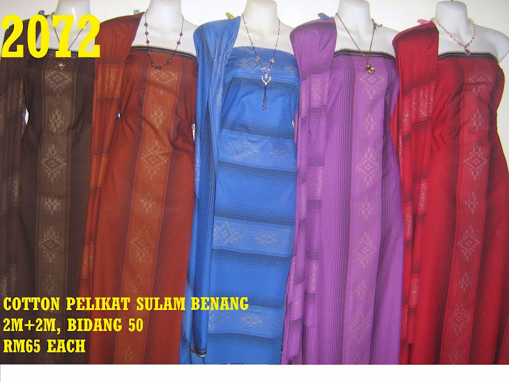 2072: COTTON PELIKAT SULAM BENANG,  2M+2M, BIDANG 50, CANTIK MENARIK