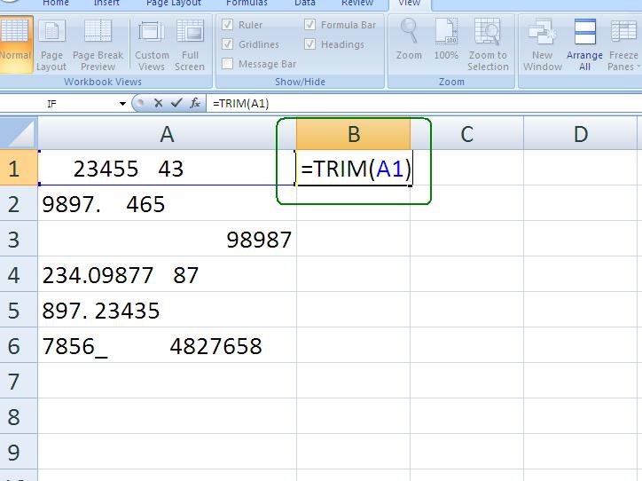 FORMULAS DE EXCEL FÓRMULA "TRIM" o "ESPACIOS"