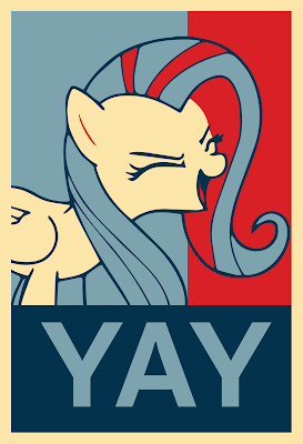 Fluttershy Yay Poster by anthroxtra, Sep 2012. CC by-nc-nd 3.0