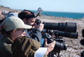 fotógrafos en el canal de ataque de Punta Norte