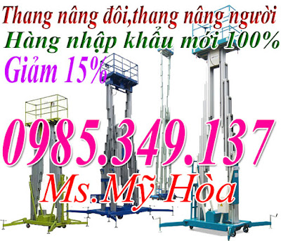 Thang nâng đơn, thang nâng đôi, thang nâng hàng giá rẻ 0985349137