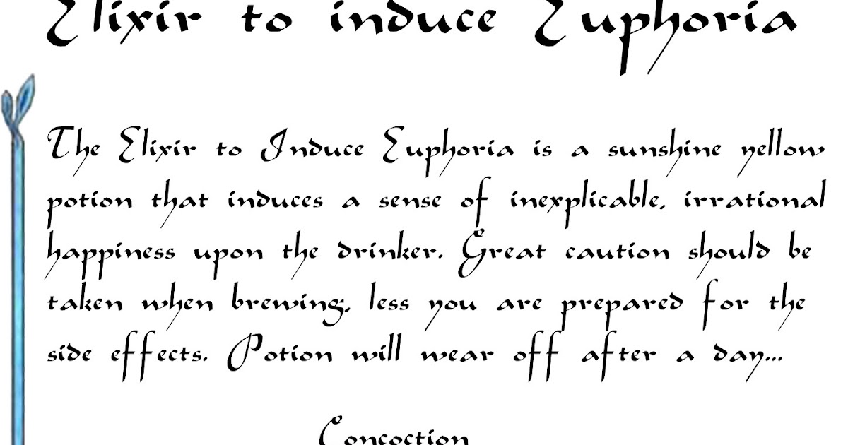 Book Of Shadows Pages Elixir To Induce Euphoria