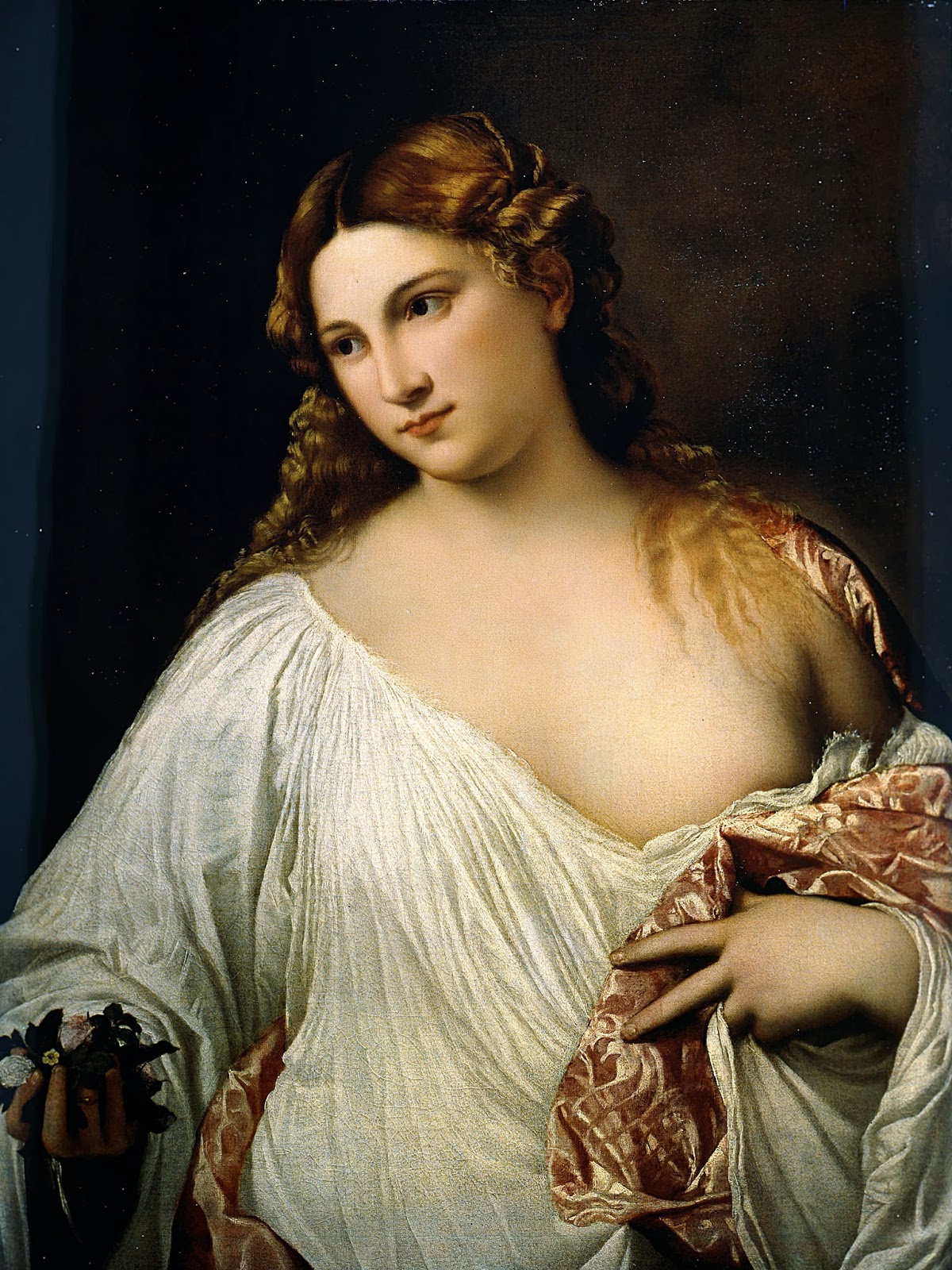 Painting "Flora" by Titian, 1517 Picture of "Flora" by Titian, 1517