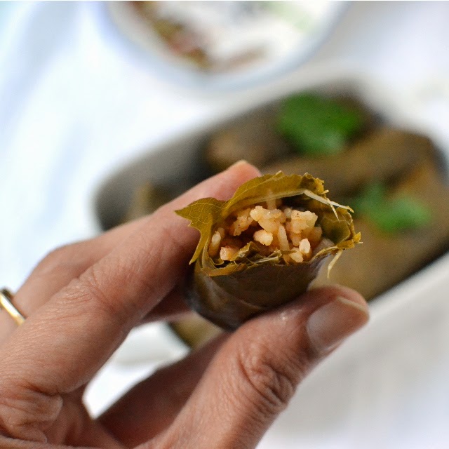 Turkish Sarma -- Stuffed Grape Leaves (Vegetarian recipe) Turkish Sarma -- Stuffed Grape Leaves (Vegetarian recipe)