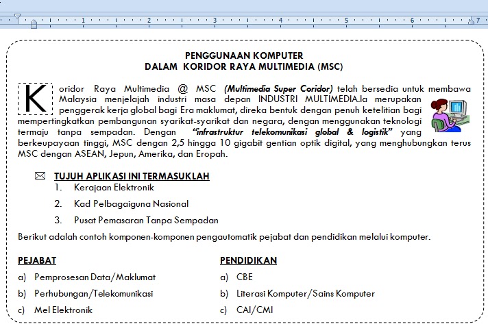 Tutorial Asas 1 Ms Word Private Class Computer