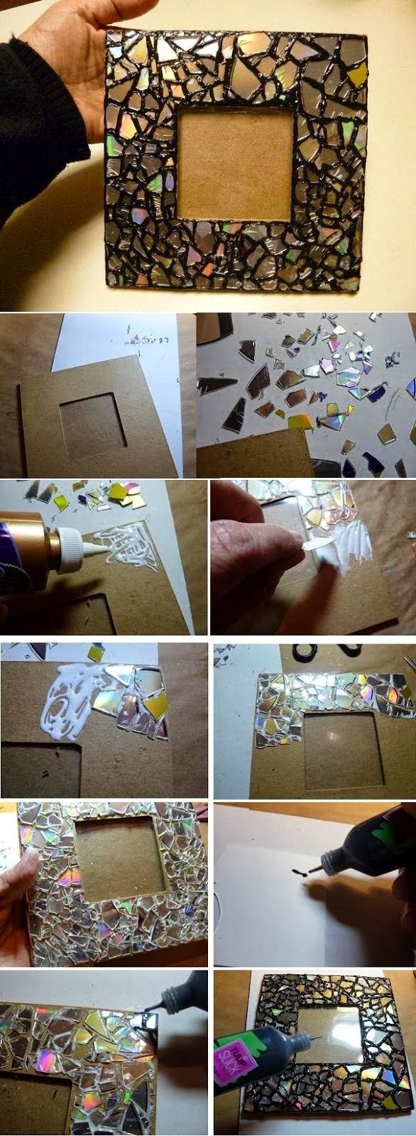 Pro DIY Tips Make Mosaic Mirror Frame by Old CD