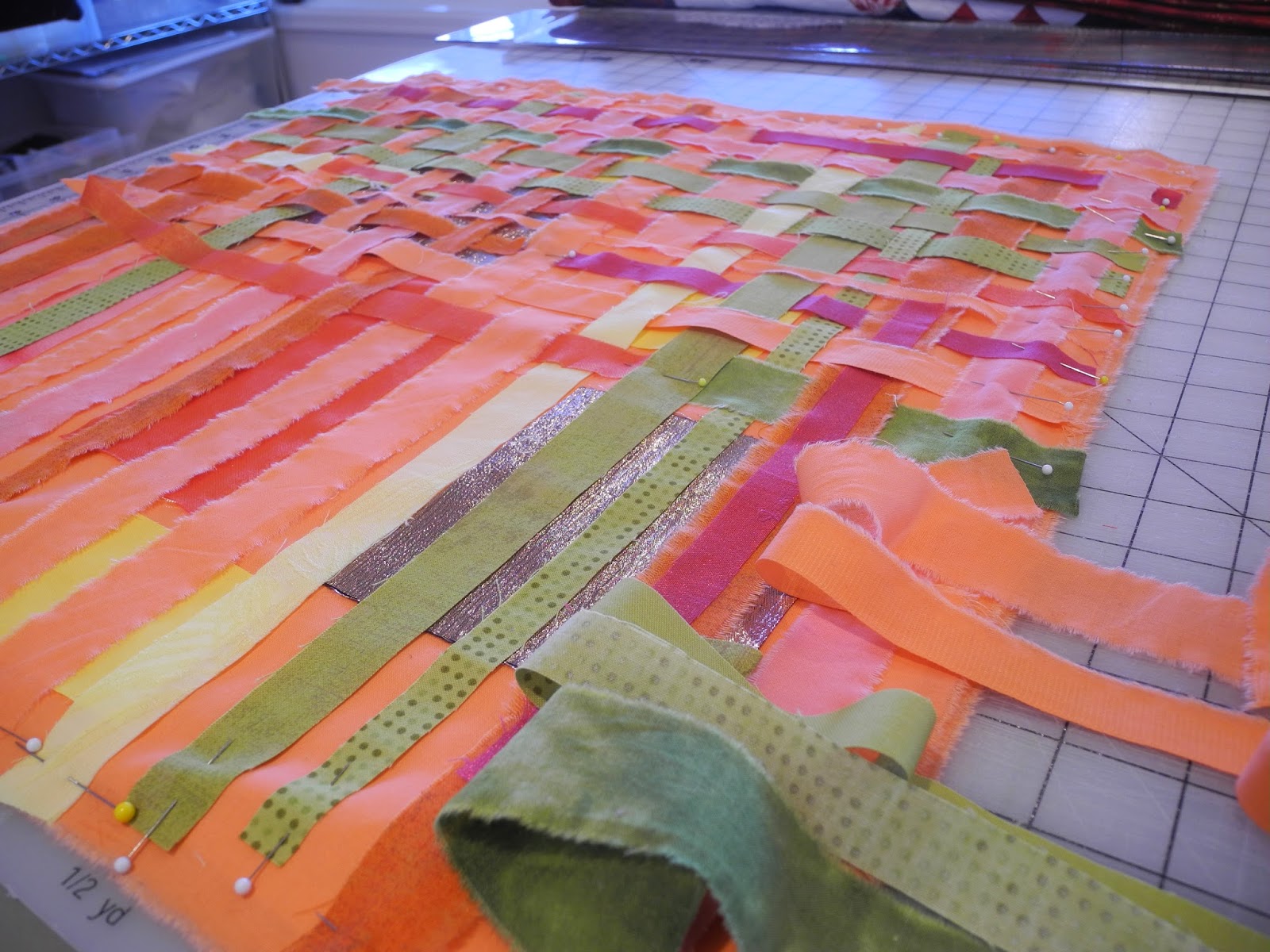 Sherrie loves color! Salmon quilt challenge