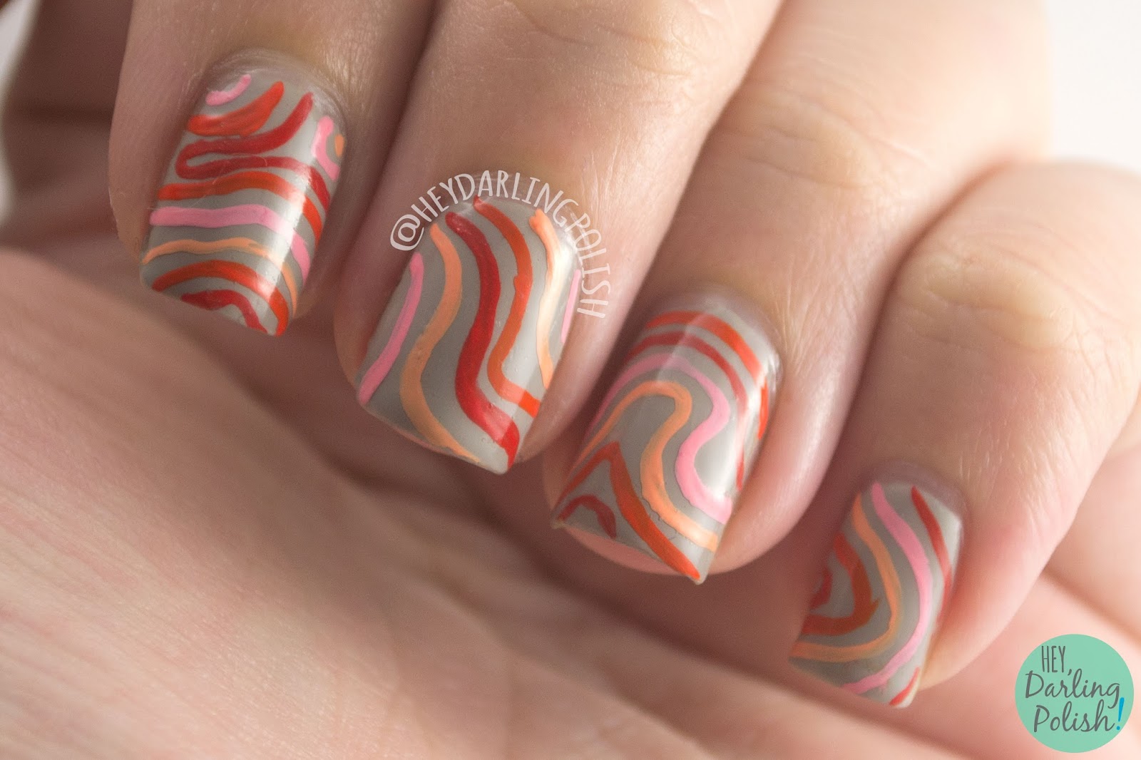 Hey, Darling Polish! 52 Week Challenge 70s Wavy Stripes