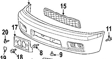 GMC Canyon 06 Front Bumper diagram