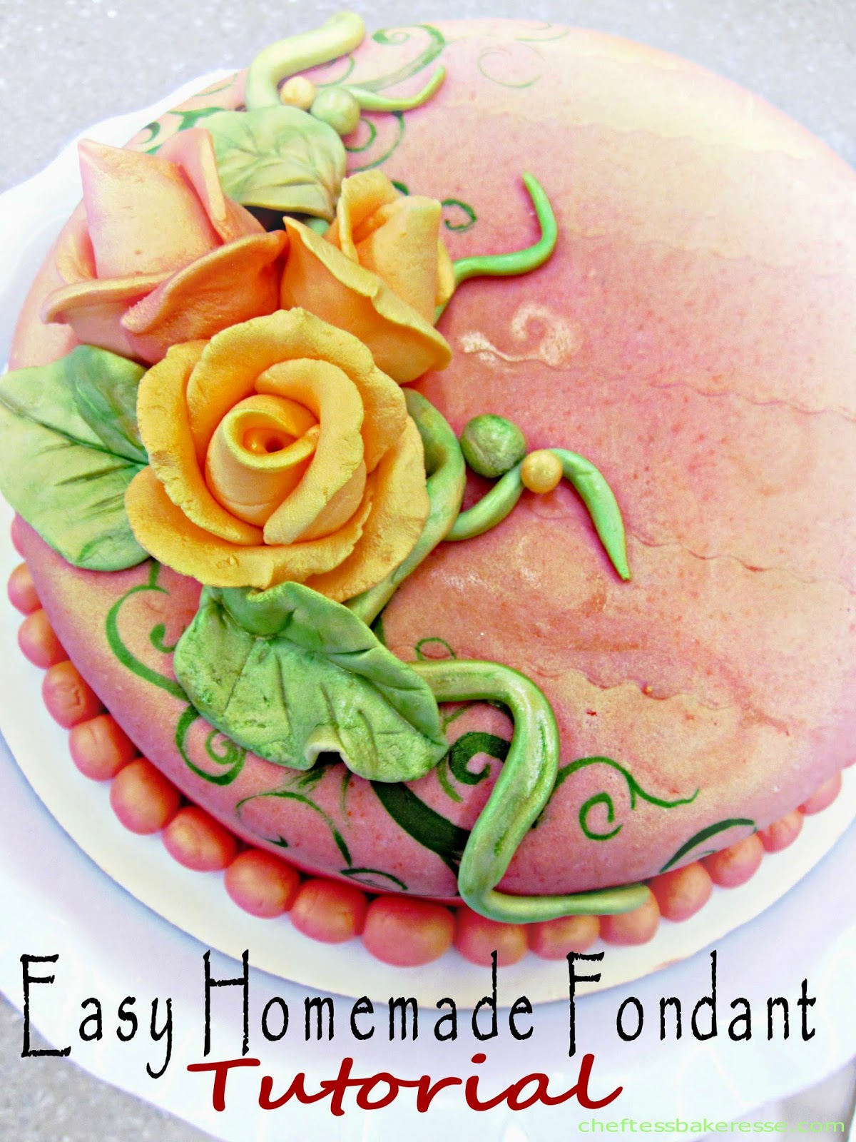 Chef Tess Bakeresse Easy 4 Ingredient Homemade Cake Fondant