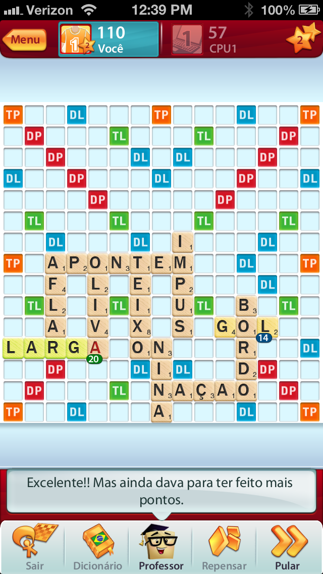 Learning Brazilian Portuguese Scrabble For Ios Now Available In Brazilian Portuguese