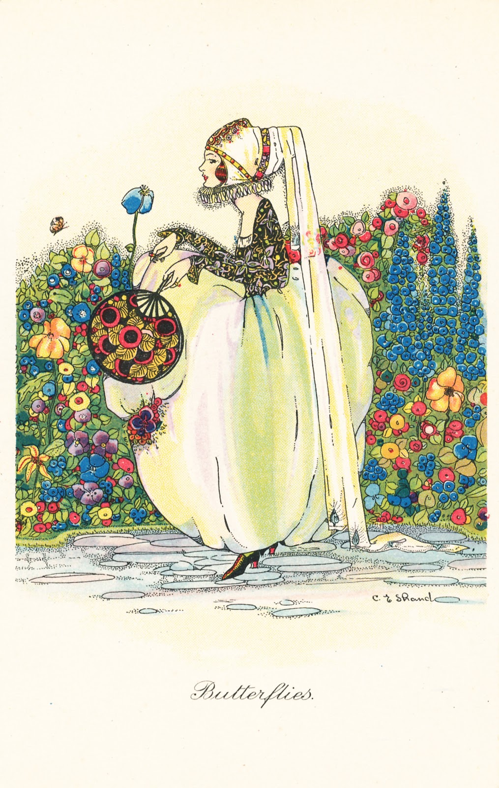 Collage Candy Art Deco postcards by C.E. Shand