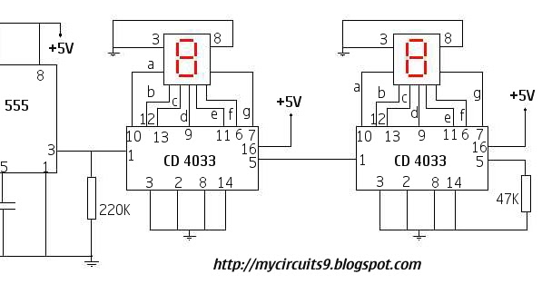 SIMPLE COUNTING CIRCUIT 0 to 99 | My Circuits 9 7 segment display pin diagram 
