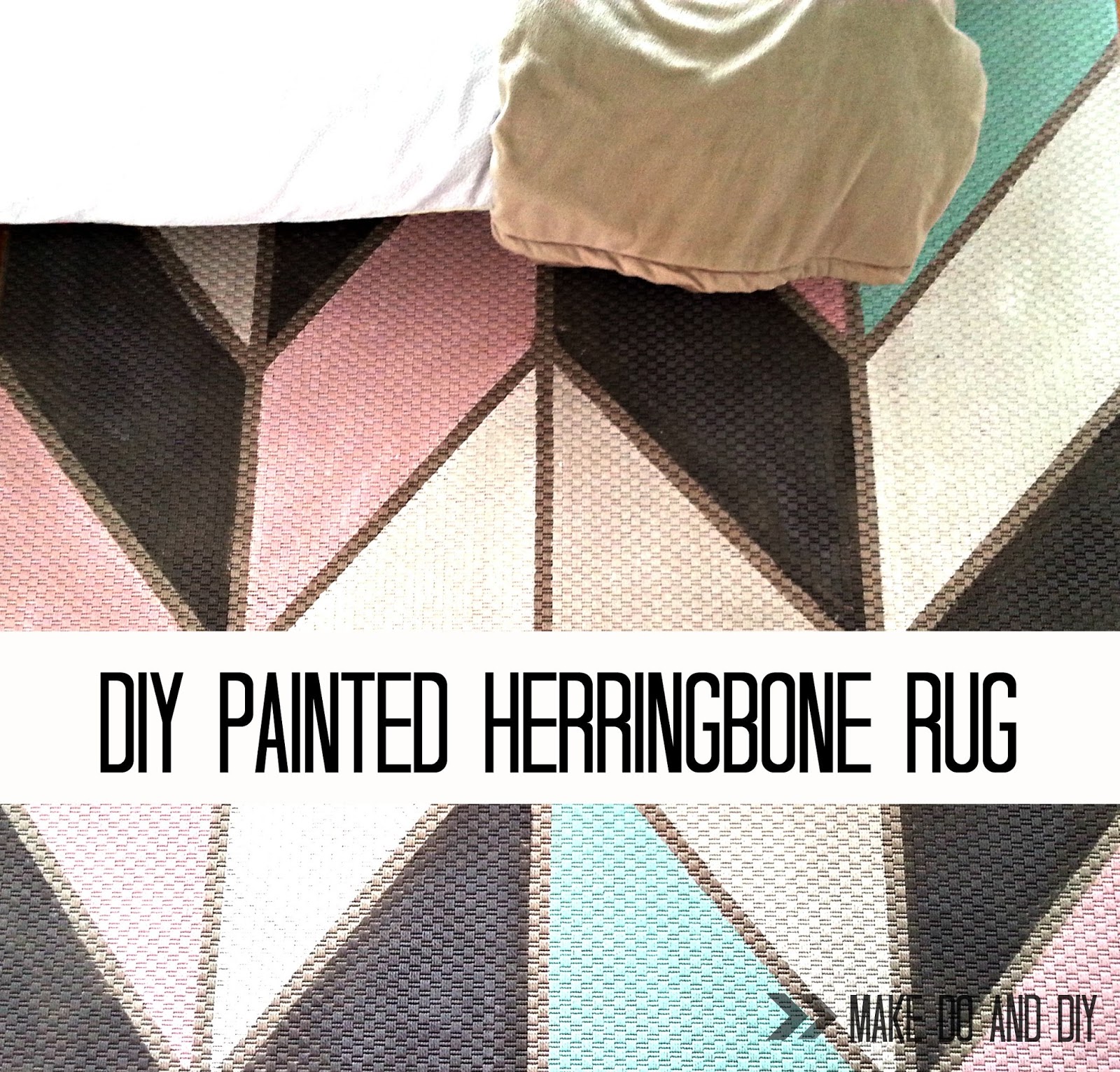 painted herringbone rug Make Do and DIY