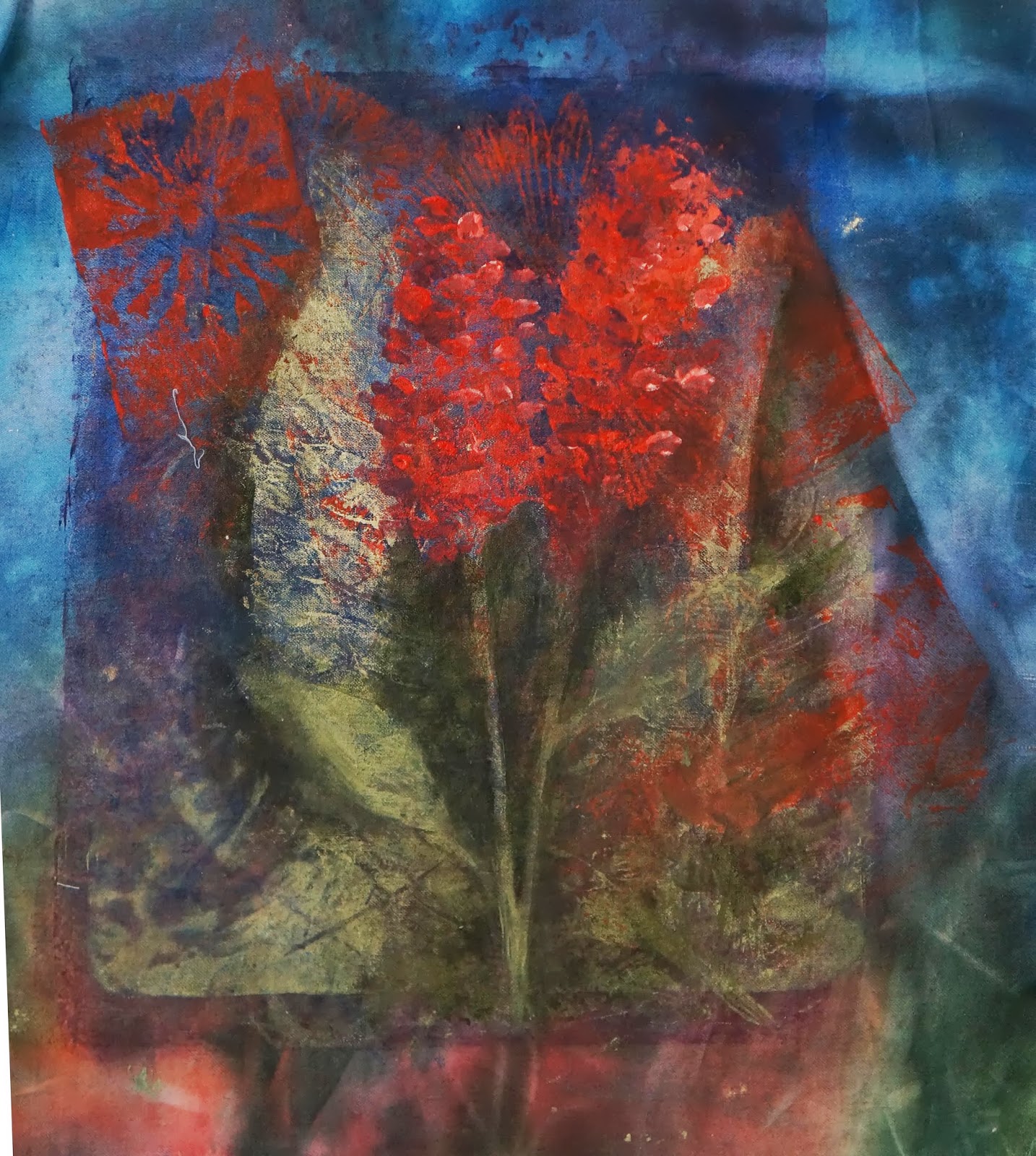 Ginger Wilson Gelli printing on fabric