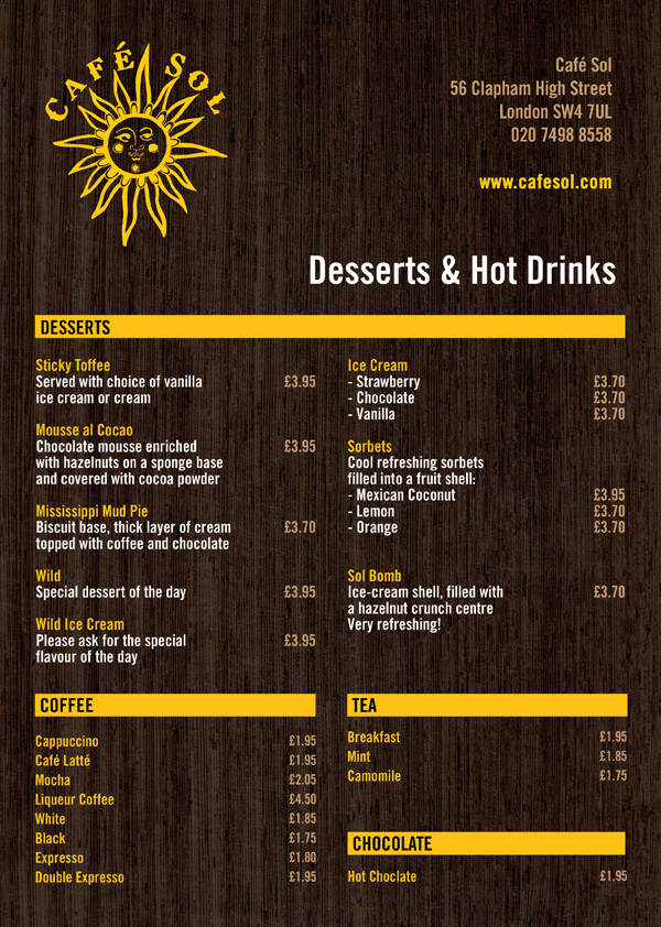 Coffee Barbados Cafe Menu Coffee Barbados Cafe Menu
