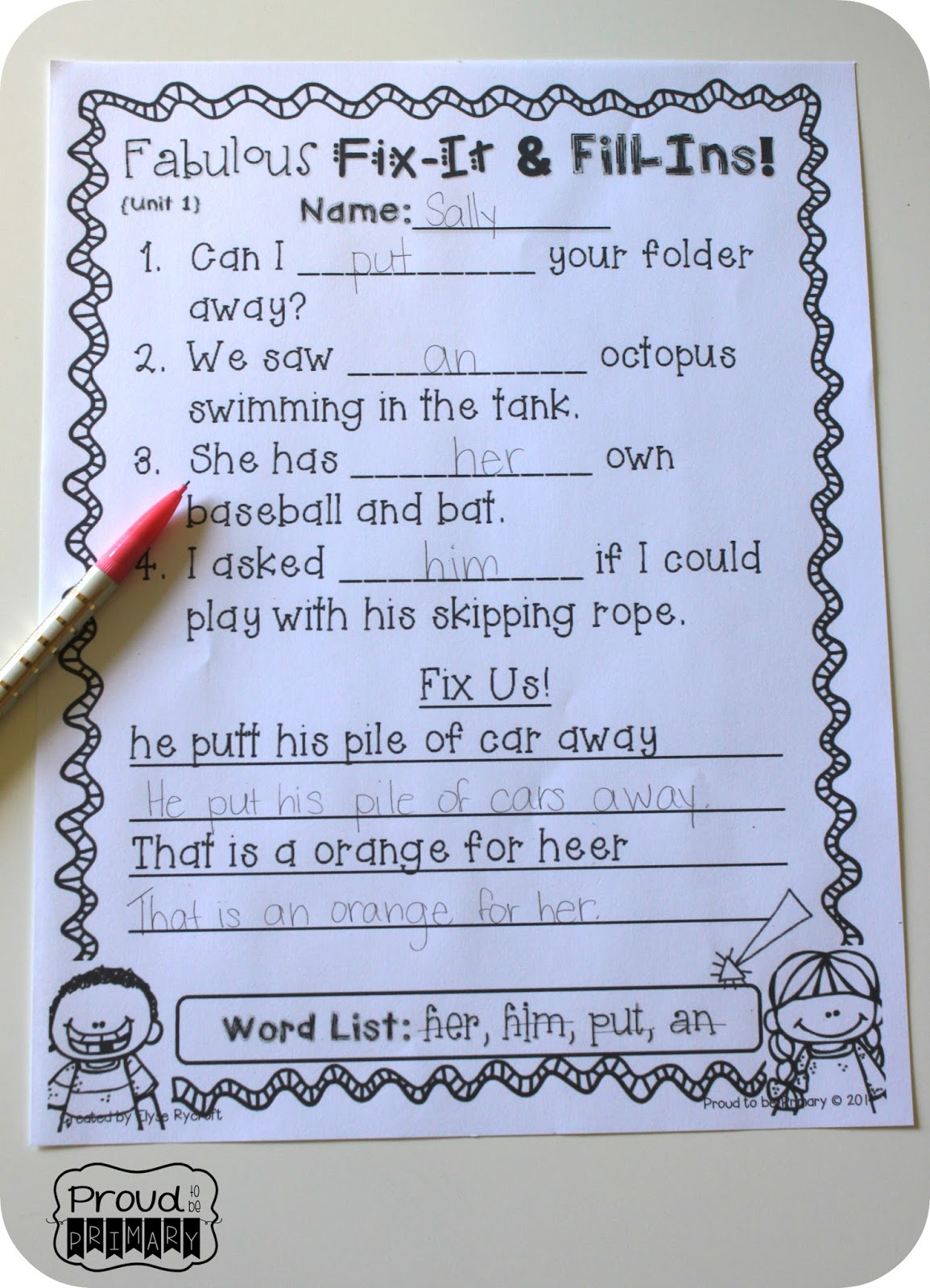 teacher deals and dollar steals fill in s fix its sight word