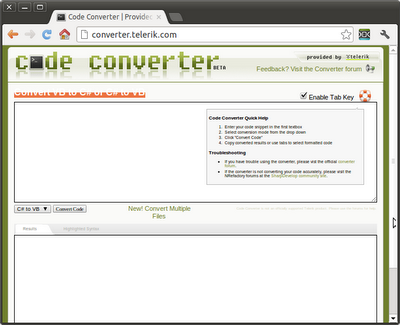 Code Converter, to Convert VB to C# or C# to VB Code Converter, to Convert VB to C# or C# to VB