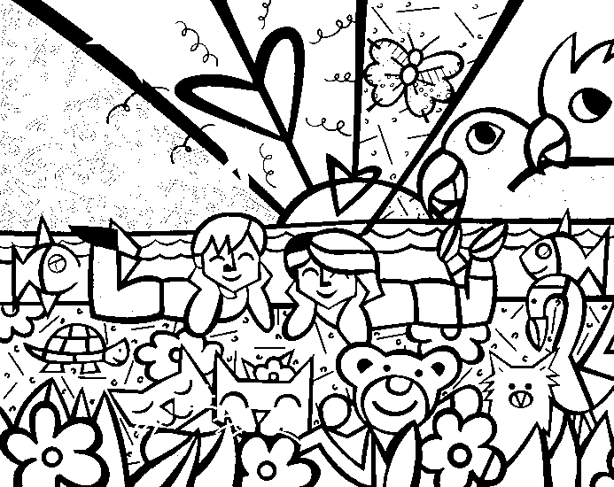 Dibujos Ideia Criativa: Desenhos para colorir do Romero Britto