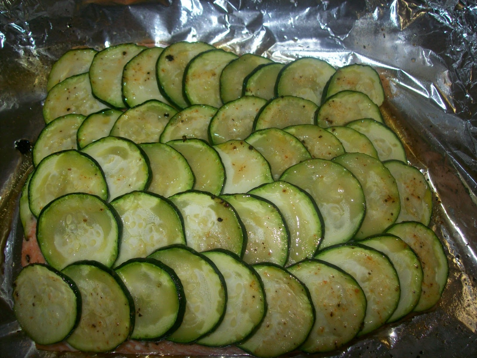 And Jil Came Tumbling After Salmon with Zucchini Scales (plus two