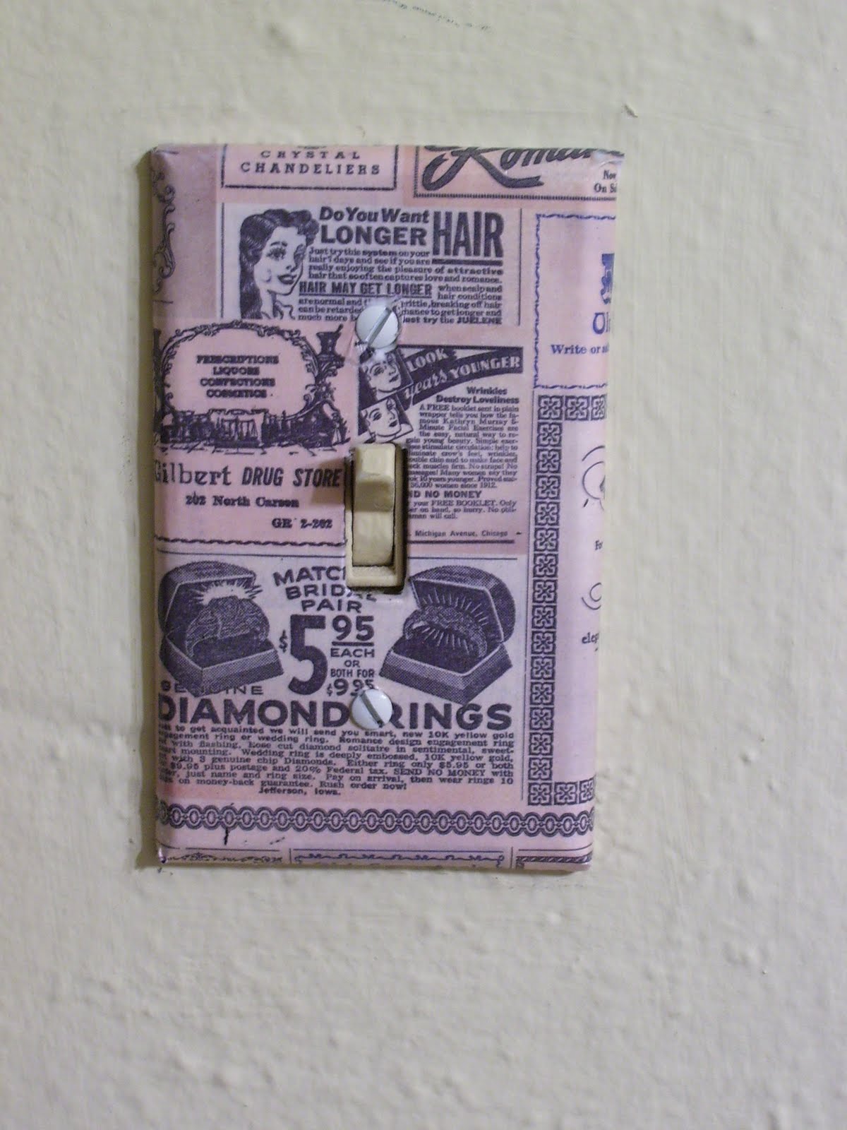 Whimsically Homemade DIY Light Switch Plates